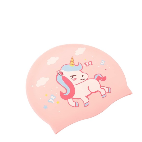 Unicorn Swim Cap Silicone Swimming Cap for Toddler, Children, Youth Bathing Cap - Picture 2 of 5